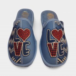 Baskets printemps/été pour femmes | Modèle bleu Love Design à bout fermé