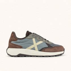 Zapatillas Munich Babel 19 Hombre | Azul Grisáceo, Marrón y Crema