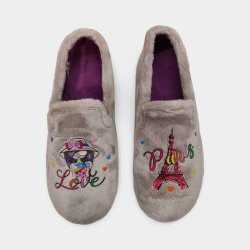 Zapatillas de Casa Mujer París | Terciopelo Calentito y Suela Antideslizante