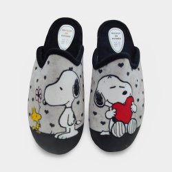 Zapatillas Snopy Mujer de Casa Gris con Suela flexible