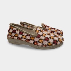 Zapatillas de Casa Mujer Cerradas Beige | Cuña Cómoda y Plantilla Extraíble
