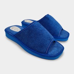 Zapatillas casa puntera abierta azulon mujer