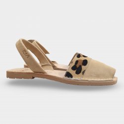 Sandales minorquines Ria 28055 à imprimé léopard