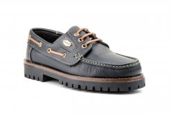 Náuticos negros de piel para hombre