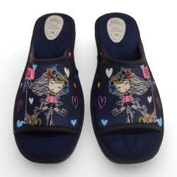 Zapatillas de Casa Mujer Baratas Azul Marino Chica París 