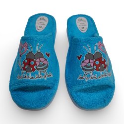 Zapatillas de Casa Verano Mujer Turquesa | Mariquitas Enamoradas, Rizo Absorbente y Hechas en España