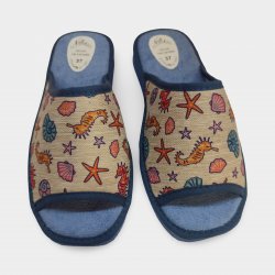Pantoufles d'été pour femmes avec des hippocampes et des étoiles de mer