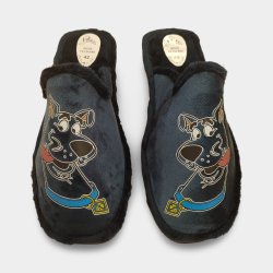 Zapatillas de hombre graciosas para casa con perro divertido
