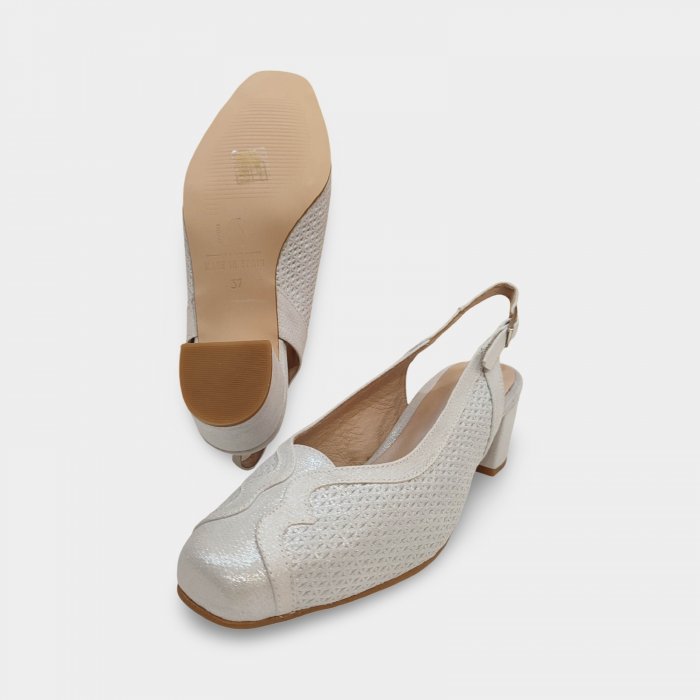 Sandàlies festa forma molt ampla plata | Còmodes pell dona - 4