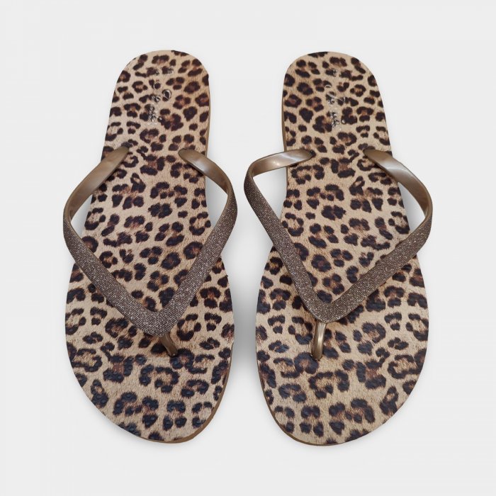 Chanclas de dedo mujer leopardo | Piscina y playa - 1