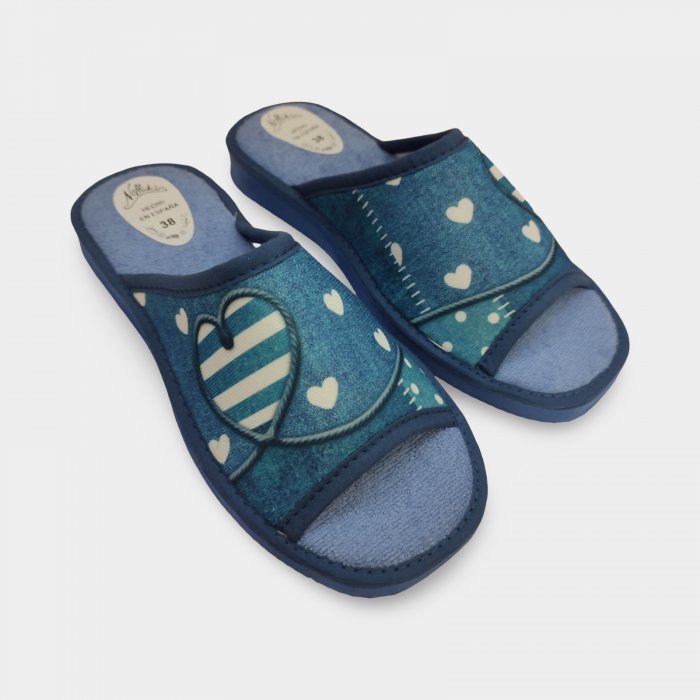 Pantufas femininas rosa baratas com coração - 1