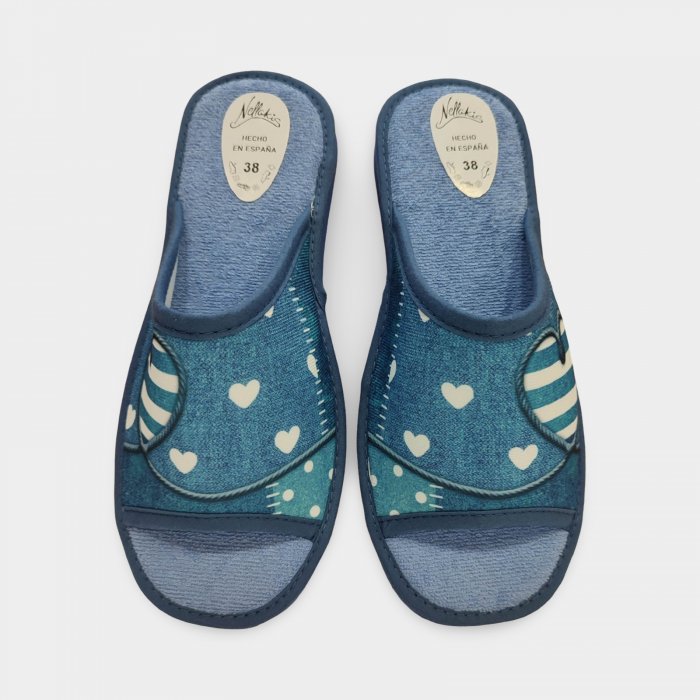 Pantufas femininas rosa baratas com coração - 2