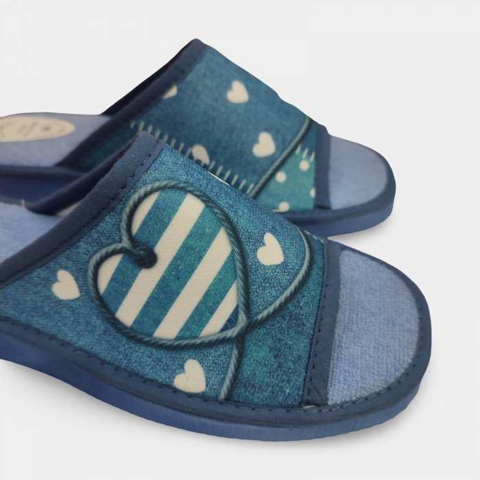 Pantufas femininas rosa baratas com coração - 3