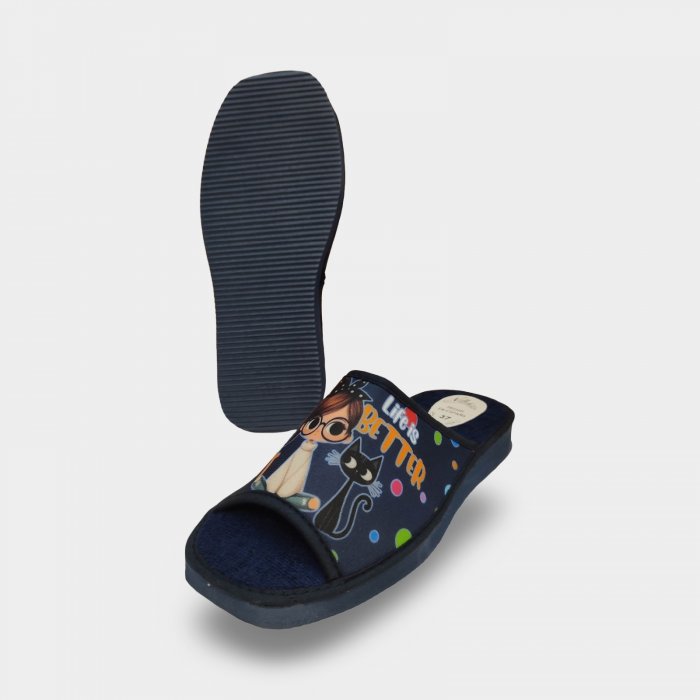 Sabatilles casa estiu dona gat blau marí en oferta - 2