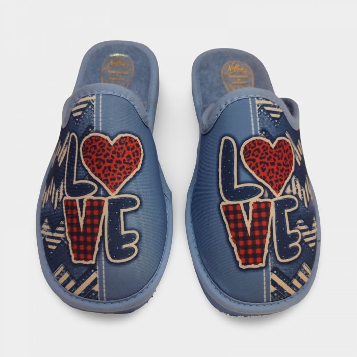 Sabatilles primavera estiu dona | Punta tancada blau disseny Love - 1