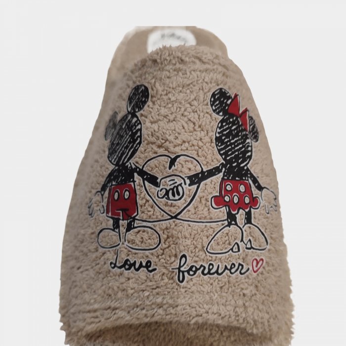 Pantufas de verão do Mickey e da Minnie Mouse na cor bege - 4
