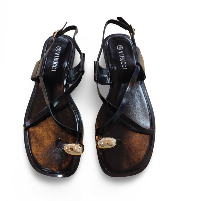 Sandalias de Dedo con Anillo en negro para Mujer - 2