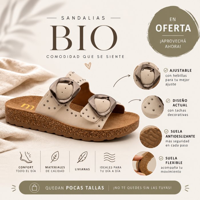 Sandalias hebillas y tachas suela flexible y antideslizante - 4