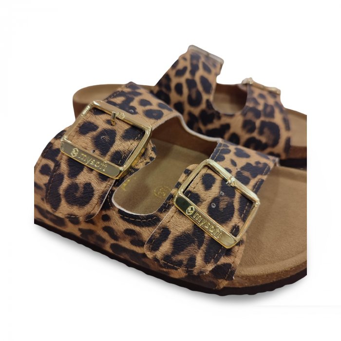 Sandalias Bio Mujer Animal Print Leopardo | Doble Hebilla Ajustable - 2