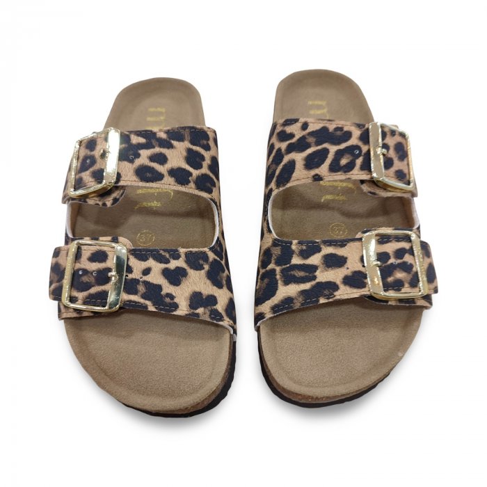 Sandalias Bio Mujer Animal Print Leopardo | Doble Hebilla Ajustable - 3