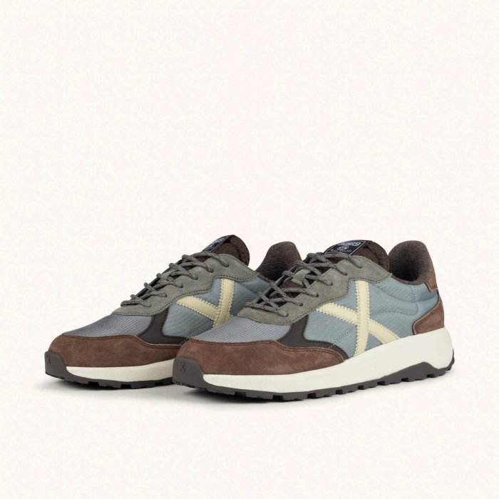 Zapatillas Munich Babel 19 Hombre | Azul Grisáceo, Marrón y Crema - 3