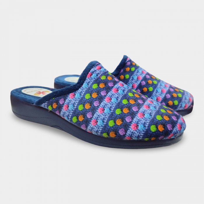 Zapatillas de Casa Mujer Azul Marino | Cuña Cómoda - 1
