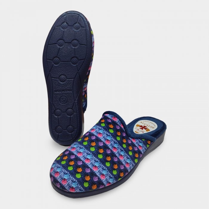 Zapatillas de Casa Mujer Azul Marino | Cuña Cómoda - 2