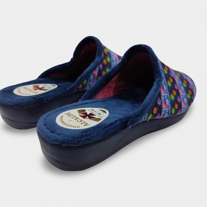 Zapatillas de Casa Mujer Azul Marino | Cuña Cómoda - 3