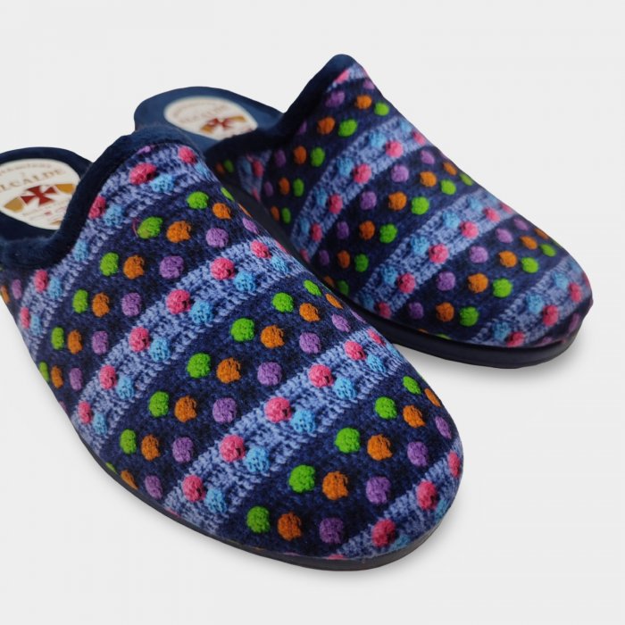 Zapatillas de Casa Mujer Azul Marino | Cuña Cómoda - 4