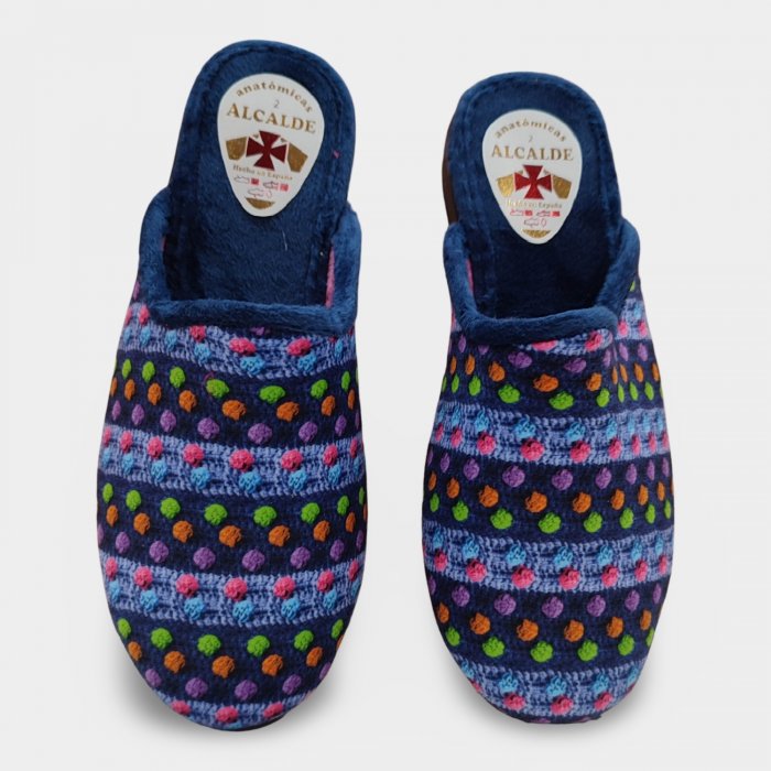 Zapatillas de Casa Mujer Azul Marino | Cuña Cómoda - 5
