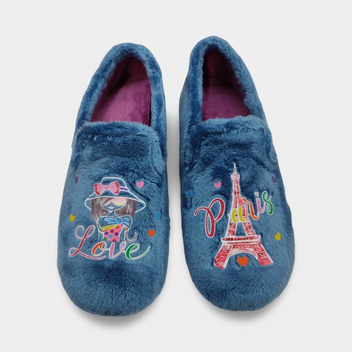 Zapatillas de Casa Mujer París | Terciopelo Calentito y Suela Antideslizante - 1