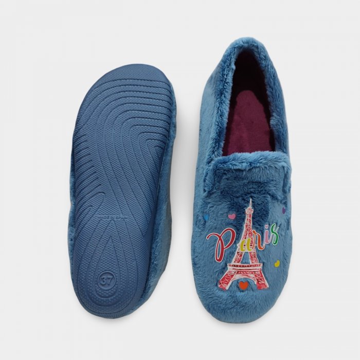 Zapatillas de Casa Mujer París | Terciopelo Calentito y Suela Antideslizante - 2