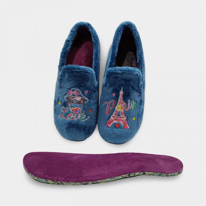 Zapatillas de Casa Mujer París | Terciopelo Calentito y Suela Antideslizante - 4