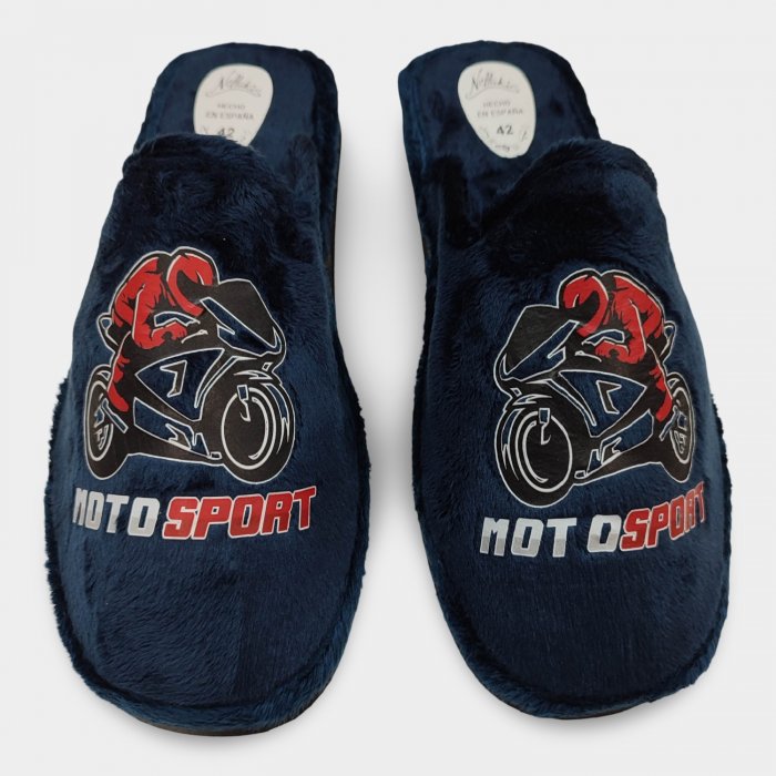 Zapatillas de Casa Hombre Moto | Terciopelo Suave - 1