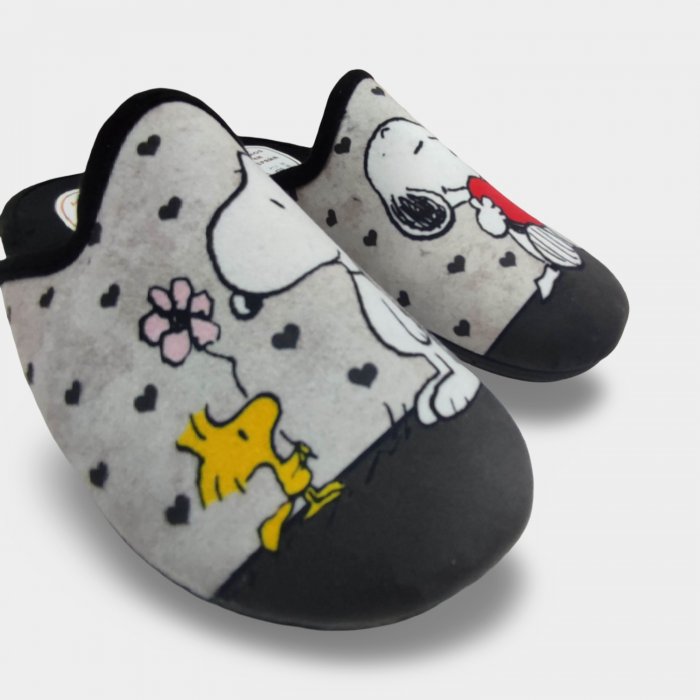 Zapatillas Snopy Mujer de Casa Gris con Suela flexible - 2