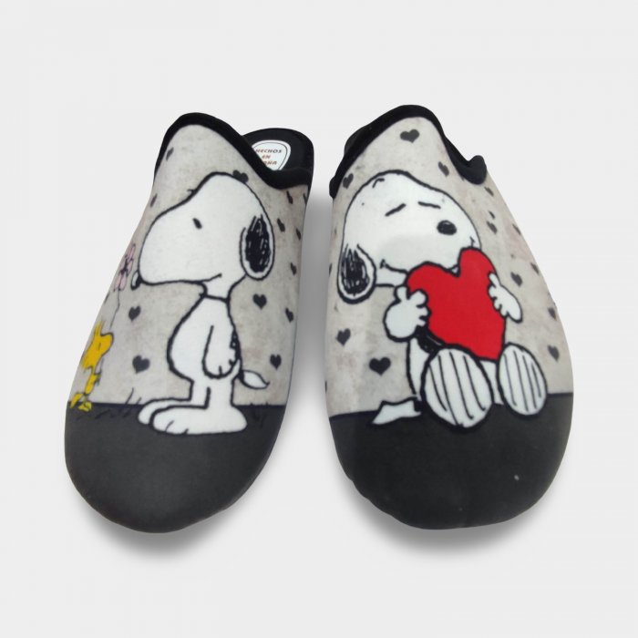 Zapatillas Snopy Mujer de Casa Gris con Suela flexible - 3