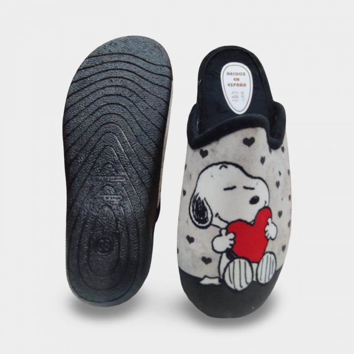 Zapatillas Snopy Mujer de Casa Gris con Suela flexible - 4