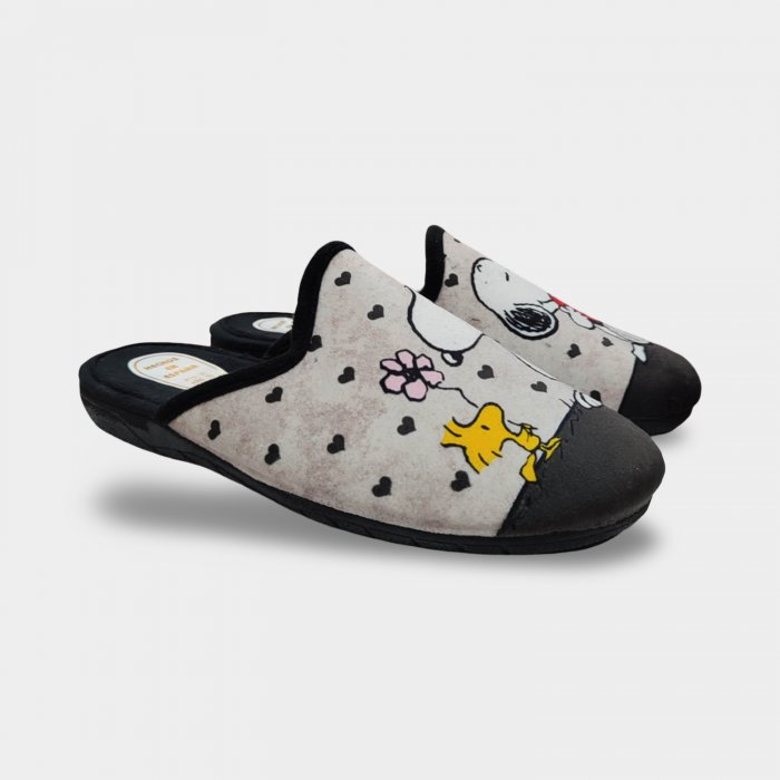 Zapatillas Snopy Mujer de Casa Gris con Suela flexible - 5