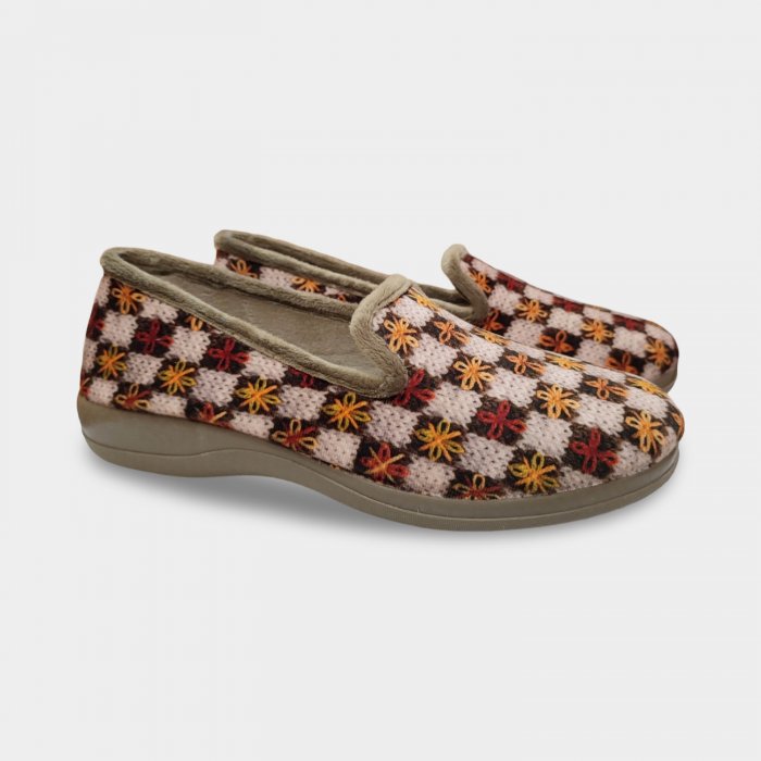 Zapatillas de Casa Mujer Cerradas Beige | Cuña Cómoda y Plantilla Extraíble - 1