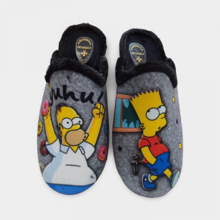 Zapatillas Simpsons de Casa con Homer y Bart | Suela de Goma Flexible - 1