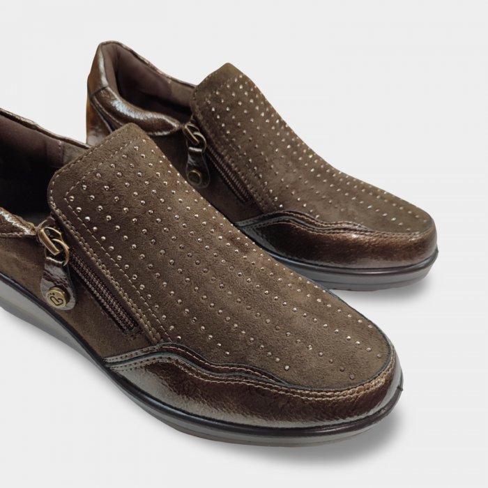 Zapato Amarpies Marrón Chocolate con Doble Cremallera - 2