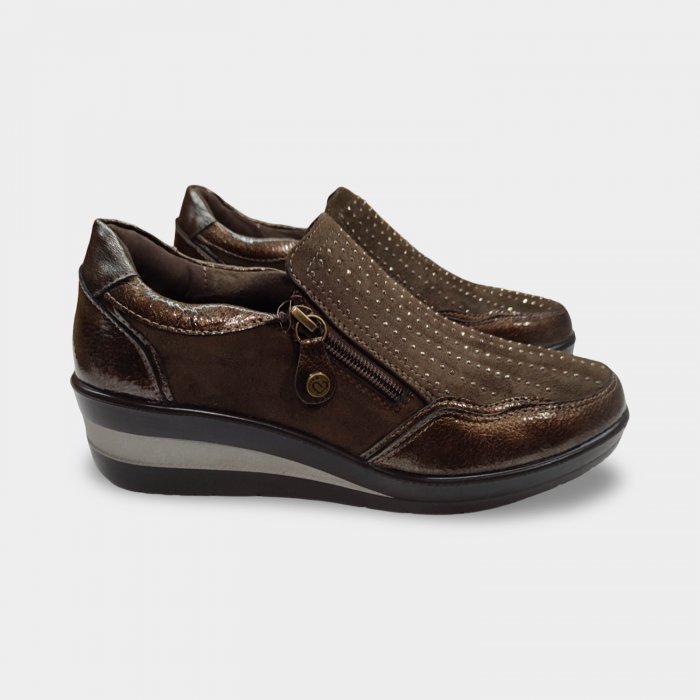 Zapato Amarpies Marrón Chocolate con Doble Cremallera - 4