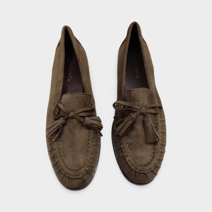 Mocasines Mujer con Flecos taupe | Tejido Bamara Suave - 4