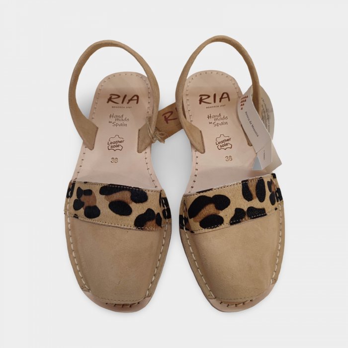 Sandálias menorquinas Ria 28055 com estampa de leopardo - 4