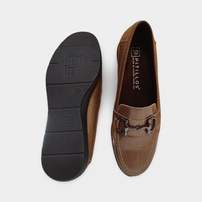 Mocassins de verniz, corrente de couro Pitillos - 2