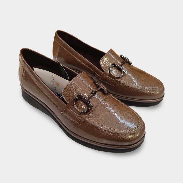 Mocassins de verniz, corrente de couro Pitillos - 4