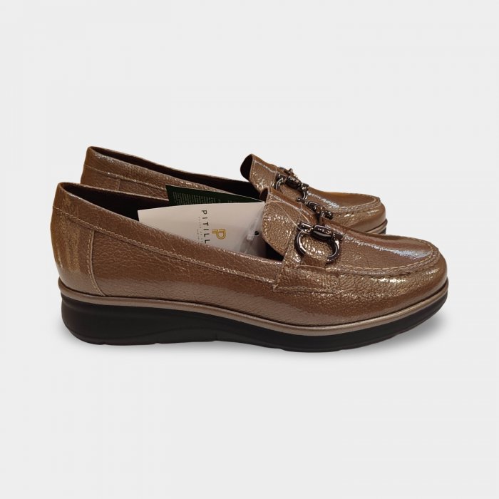 Mocassins de verniz, corrente de couro Pitillos - 3