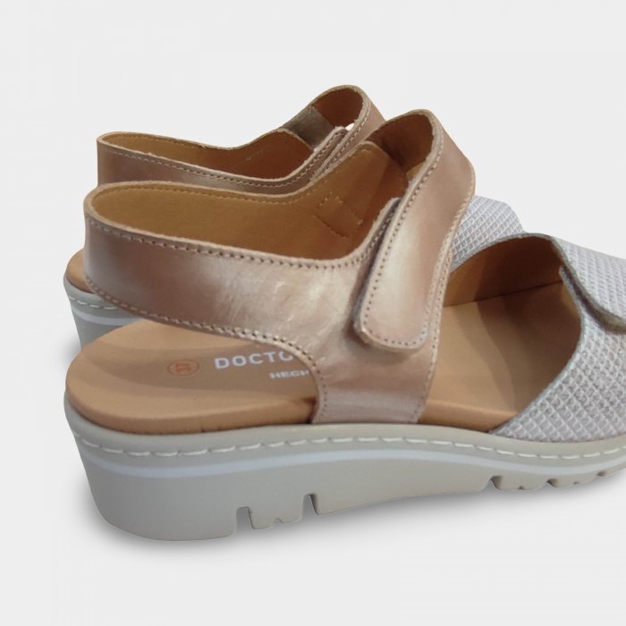 Sandàlies Dona Còmodes Doctor Cutillas Velcro | Plantilla Anatòmica Extraïble Beix - 3