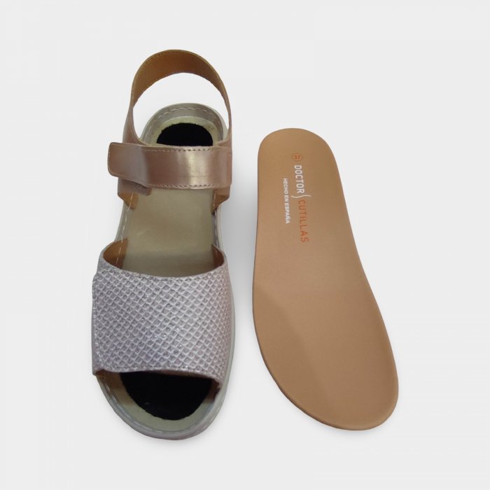 Sandàlies Dona Còmodes Doctor Cutillas Velcro | Plantilla Anatòmica Extraïble Beix - 4