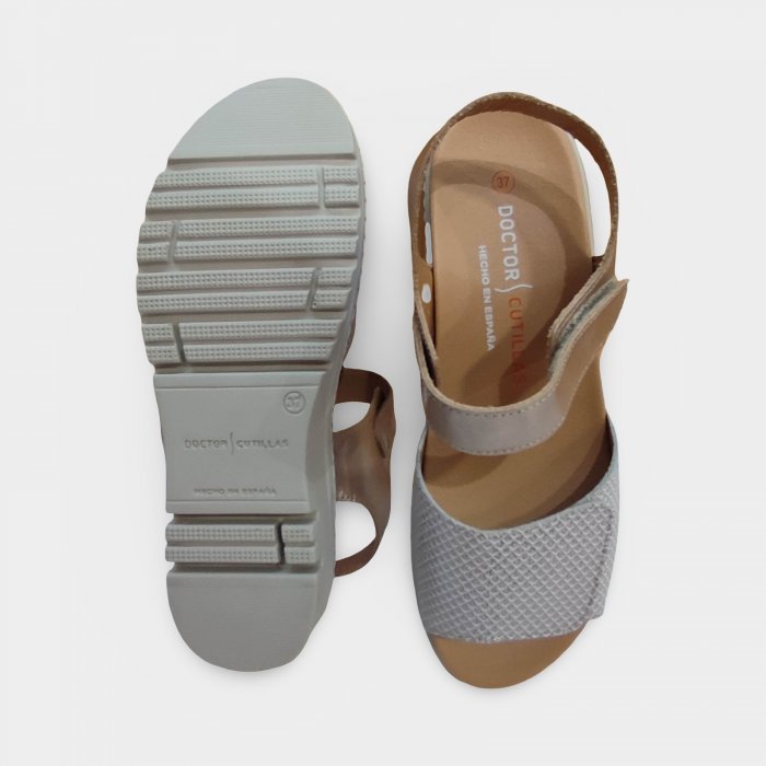Sandàlies Dona Còmodes Doctor Cutillas Velcro | Plantilla Anatòmica Extraïble Beix - 5